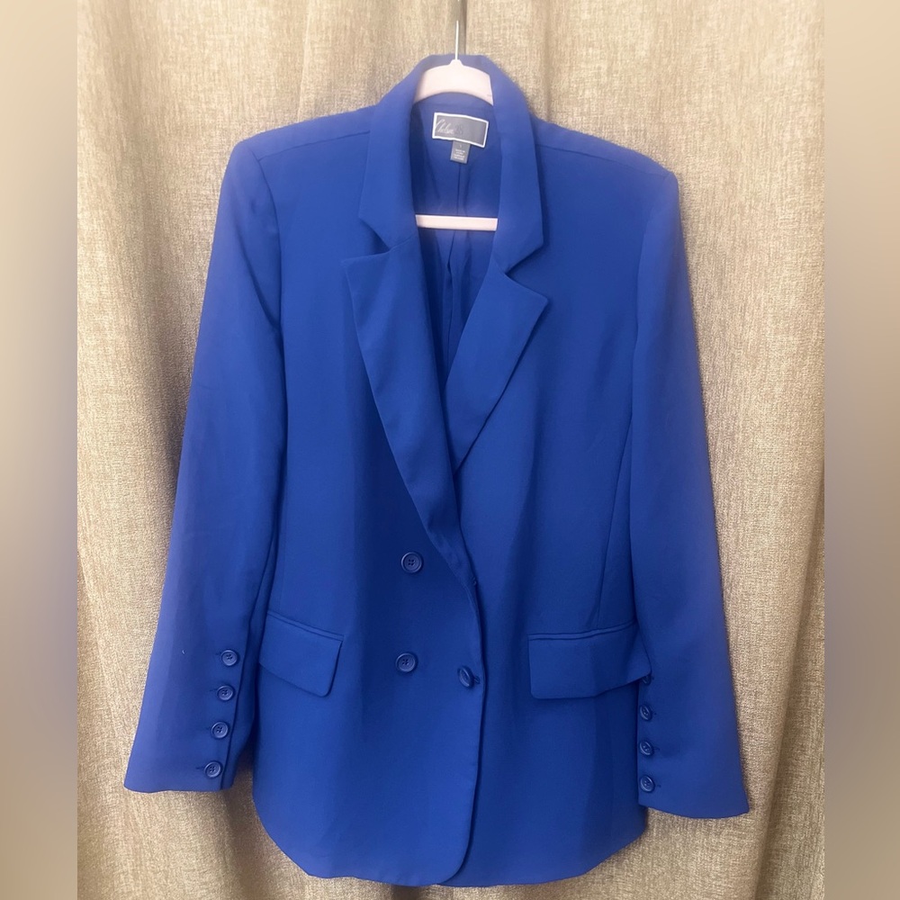 Chelsea28 Blue Double-Breasted Blazer NWT